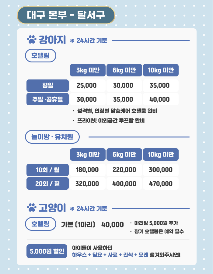 반려동물호텔링서비스대구본부